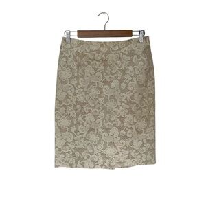 Banana Republic Ivory/Beige Floral Pencil Skirt